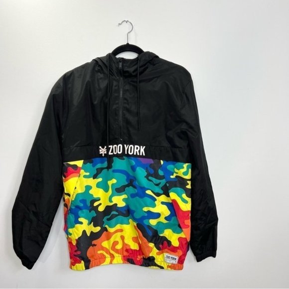 ZOO York Quarter Zip Rainbow Camo Lightweight Jacket S - Picture 3 of 12